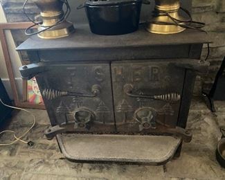 Old cast iron wood stove