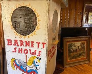 Ticket Booth + Framed Barn Painting