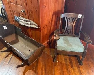 Antique Chair + Cradle