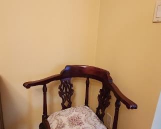 Antique wood corner chair