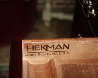 leather desk chair and Hekman writing desk. 
