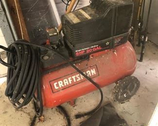 Craftsman  5 HP 20 gal Air Compressor w/ hose                      not shown and sold separately air compressor tools, including: Air Ratchet , Impact gun, framing nail gun, trim & braid driver.  We can sell as a LOT or separately 