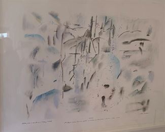 Alan Gussow (American 1931-1997) 'Notes From a Walk in a Snowy Wood' watercolor, inscribed