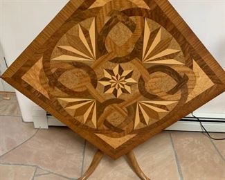 Beautiful inlaid tilt top game table