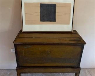 Painted chest on stand
