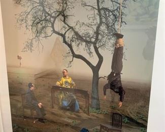 Hong Lei (Chinese 1960-) 'i dreamed i hang up to listen Emperor Hui Zhong playing Chin instrument with Mao' 2004 type-c print, 59" x 47"