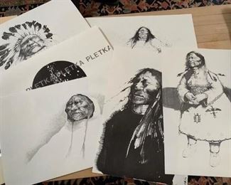 Paul Pletka (American 1946-) Portfolio of 5 lithographs issued by Hunter/Meek Gallery in Taos in the 1970s