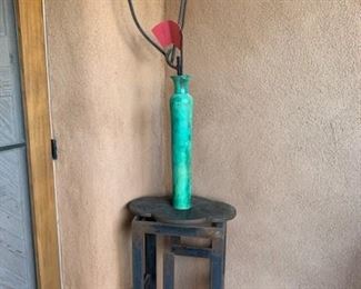 David Kimball Anderson (American 1946-) steel table with attached bronze sculpture