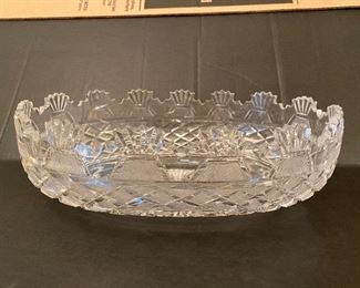 #1 -  NOW $125 was $250 Crystal cut Monteith Waterford master cutter oval Centerpiece 