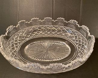 #1 -  NOW $125 was $250 Crystal cut Monteith Waterford master cutter oval Centerpiece 