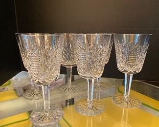 #2 -  NOW $80 was $175 - Waterford Clare pattern set of 6 - 7" tall water goblets 
