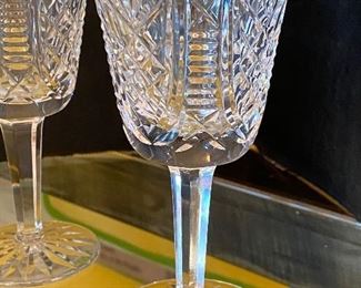 #3 - NOW $50 was the  $100 - Waterford Clare pattern set of 8 - 6" tall wine goblets 