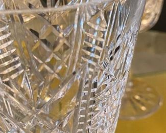 #3 - NOW $50 was $100 - Waterford Clare pattern set of 8 - 6" tall wine goblets - one small chip