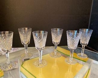 #4 - NOW 50% so $45 was  $90 - Waterford Clare pattern set of 6 - 5 1/2" tall white wine goblets 
