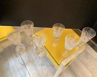 #4 - NOW 50% so $45 was  $90 - Waterford Clare pattern set of 6 - 5 1/2" tall white wine goblets 