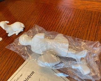 #17 - NOW $495 was $695 RARE Complete Lenox First Blessing Nativity with Cherry wooden creche and 18 figurines. + 1 in need of restoration. All come in their own boxes. Mint condition. Never used. 