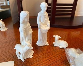 #17 - NOW $495 was $695 RARE Complete Lenox First Blessing Nativity with Cherry wooden creche and 18 figurines. + 1 in need of restoration. All come in their own boxes.