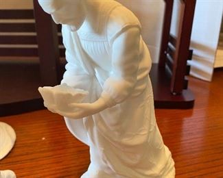 #17 - NOW $495 was $695 RARE Complete Lenox First Blessing Nativity with Cherry wooden creche and 18 figurines. + 1 in need of restoration. All come in their own boxes. Mint condition. Never used. 