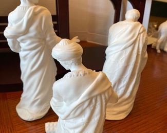 #17 - NOW $495 was $695 RARE Complete Lenox First Blessing Nativity with Cherry wooden creche and 18 figurines. + 1 in need of restoration. All come in their own boxes. Mint condition. Never used. 