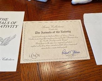 #17 - NOW $495 was $695 RARE Complete Lenox First Blessing Nativity with Cherry wooden creche and 18 figurines. + 1 in need of restoration. All come in their own boxes. Mint condition. Never used. 