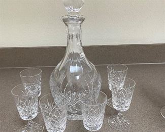#20 -NOW $30 was  $60 Made in Edinburgh crystal decanter set with 6 sherry glasses