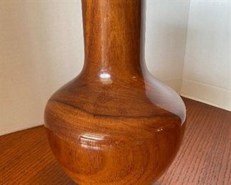 #27 - $38 Unsigned vase wood turned. 