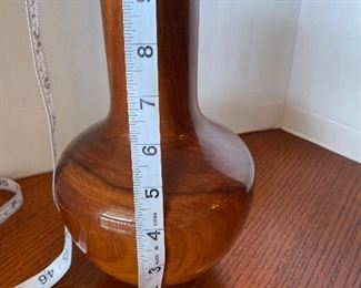 #27 - $38 Unsigned vase wood turned. 
