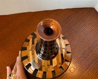 #30 - $50 - San Fransisco wood carved Bruce Abbott inlaid with multi woods 