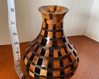 #31 - $50 - San Fransisco wood carved Bruce Abbott inlaid with multi woods 