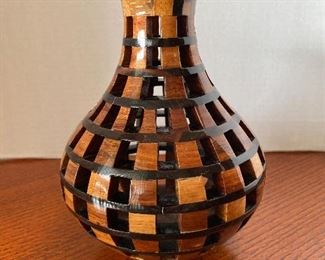 #31 - $50 - San Fransisco wood carved Bruce Abbott inlaid with multi woods 