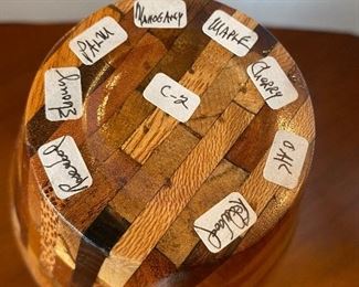 #32 - $70 - San Fransisco wood carved Bruce Abbott inlaid with multi woods