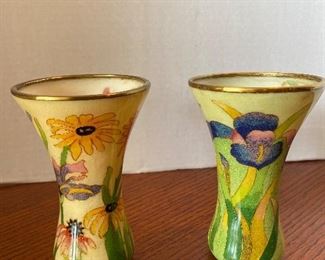 #37 - $36 Pair if cloisonne vases with floral 