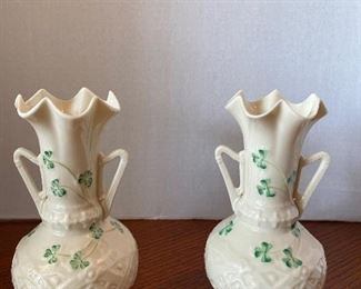 #38 - $36 Pair of beleek Irish vases - Mint condition. 