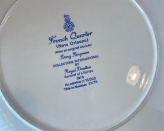 #39 - NOW $25 was $50 for the set of Royal Doulton plates French Quarter Nola & Fisherman's Wharf San Fransisco 