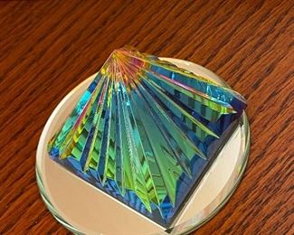 #42 - $36 - Swarovski multi color pyramid - maybe 2x2