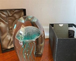 #43 - $36 Glass paperweight the Wonder of the Sea, purchased in San Fransisco at the Dynasty Gallery, Original box. Approx 5"