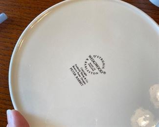 #44 - $36 Vintage in original box Wedgwood Beatrix Potter Design "Peter Rabbit" 4 pieces :plate, cereal bowl, cup and egg cup. 