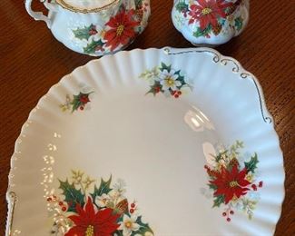 #45 - NOW $20 was $36 Royal Albert "Poinsetta" cake plate & C&S