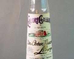 Vintage 1 Gallon Liquore Galliano Glass Bottle Dispenser With Stand, 33.5" Tall