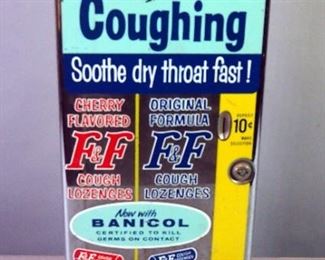 Metal F & F Cough Lozenge Dispenser, 22" x 9"