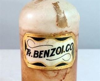 Reverse Glass Label Apothecary Jars With Stoppers, Approx. 10.5", Qty 2, Includes, Tr.Belladon And Tr.Benzoi.Co