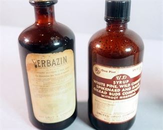 Medicine Bottles Various Manufacturers And Sizes, Qty 5