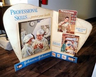 Cardboard Advertising Sign Johnson & Johnson "Professional Skills", 40.5" x 55.5"
