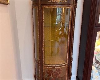 One of a pair French handpainted curios