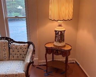 Pair of French style and tables with Bronze ormulu