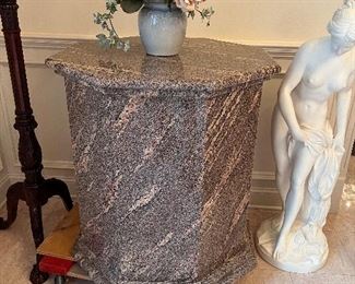 Marble octagonal base pedestal