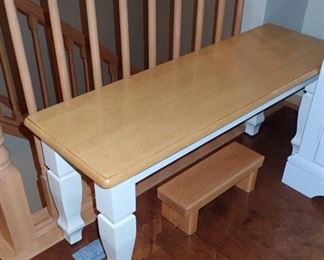TABLE 2-TONE WITH 6 CHAIRS - 2  - BENCHES