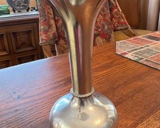 $10.  Norway Pewter Rose Vase.  5”
