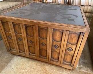$95. DREXEL Esperante Pair low cabinet tables. 