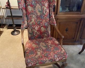 The Queens wing chair!   Excellent condition and super comfortable for lounging with a martini.